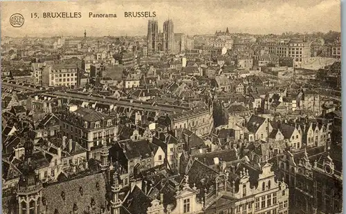 45772 - Belgien - Bruxelles , Brüssel , Panorama - gelaufen 1928