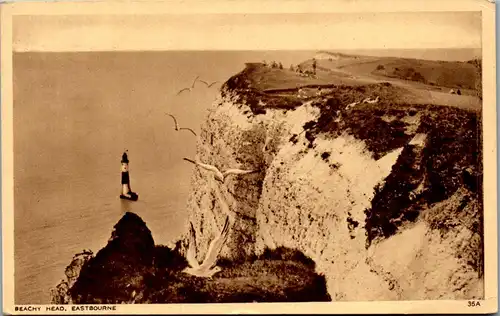 45777 - Großbritannien - Eastbourne , Beachy Head , Leuchtturm - gelaufen 1952