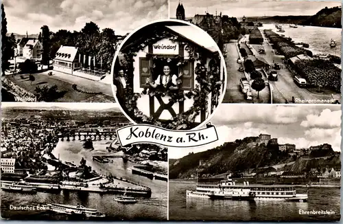 45785 - Deutschland - Koblenz , Weindorf , Deutsches Eck , Rheinpromenade , Ehrenbreitstein - nicht gelaufen