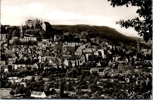 45793 - Deutschland - Marbug an der Lahn , Panorama - gelaufen 1955