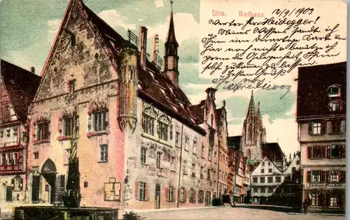 45800 - Deutschland - Ulm , Rathaus - gelaufen 1903