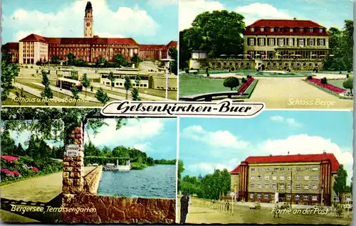 45804 - Deutschland - Gelsenkirchen Buer , Autobusbahnhof , Bergersee , Partie a. d. Post , Schloss Berge - gel. 1964