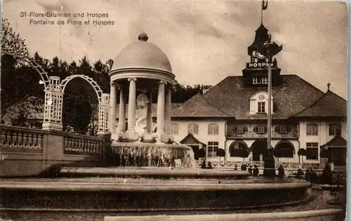 45808 - Schweiz - Bern , Flora Brunnen und Hospes - gelaufen 1914