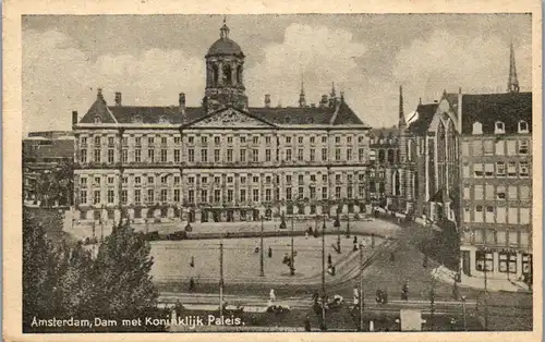 45816 - Niederlande - Amsterdam , Dam met Koninklijk Paleis - gelaufen 1950