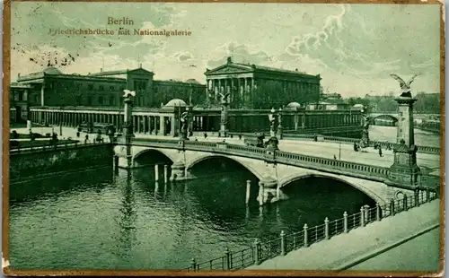 45840 - Deutschland - Berlin , Friedrichsbrücke und Nationalgalerie  - gelaufen 1925