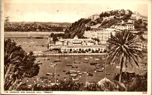 45845 - Großbritannien - Devon , Torquay , The Harbour and Waldon Hill - gelaufen 1949