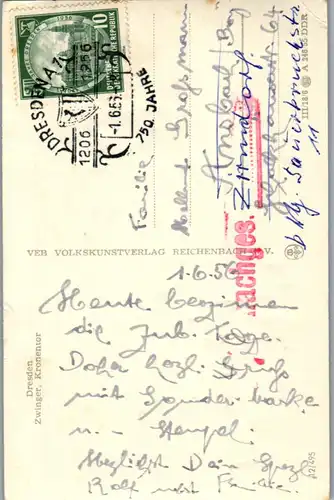 45851 - Deutschland - Dresden , Zwinger , Kronentor - gelaufen 1956