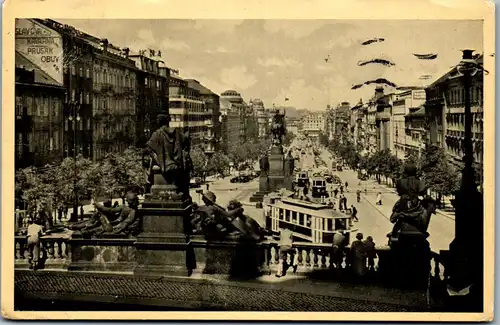 45889 - Tschechien - Prag , Vaclavske namesti , Wenzelplatz - gelaufen 1943