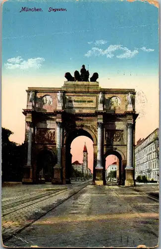 45901 - Deutschland - München , Siegestor - gelaufen 1916