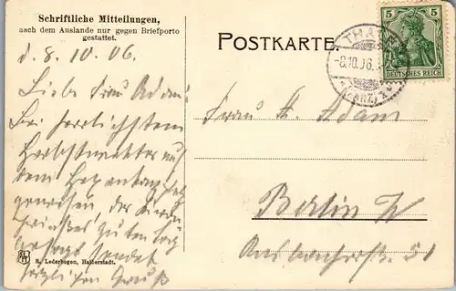45905 - Deutschland - Thale , Blick v. d. Rosstrappe n. d. Walpurgishalle u. d. Bismarckfels - gelaufen 1906