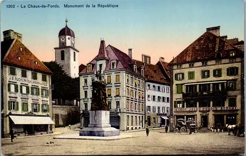 45917 - Schweiz - La Chaux de Fonds , Monument de la Republique - nicht gelaufen