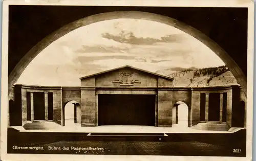 45960 - Deutschland - Oberammergau , Bühne des Passionstheaters - gelaufen 1934