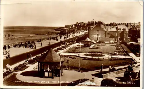 45978 - Großbritannien - Whitley Bay , Gardens and Promenade - gelaufen 1957