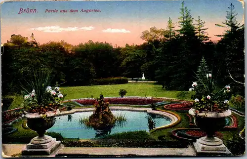 45996 - Tschechien - Brünn , Brno , Partie aus dem Augarten - gelaufen 1917