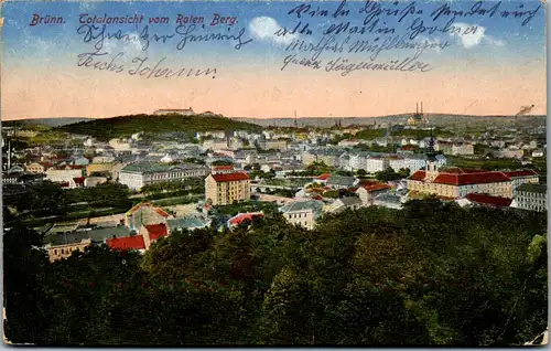 45997 - Tschechien - Brünn , Brno , Totalansicht vom Roten Berg - gelaufen 1917