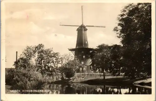 46013 - Niederlande - Leiden , Rijnsburgersingel , Mühle , Windmühle - gelaufen 1938