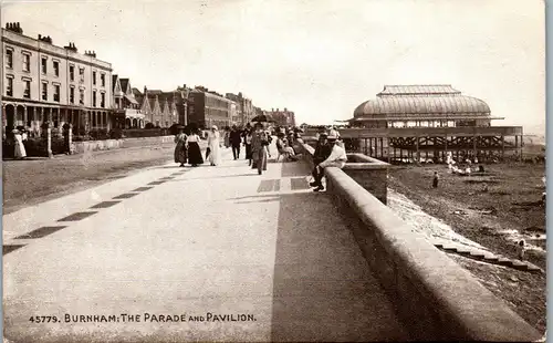 46030 - Großbritannien - Burnham on Sea , The Parade and Pavilion - gelaufen 1918