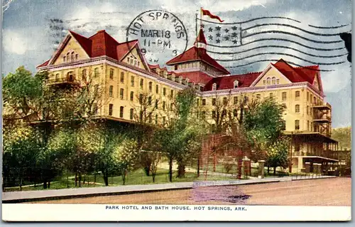 46032 - USA - Hot Springs , Park Hotel and Bath House , Arkansas - gelaufen 1913