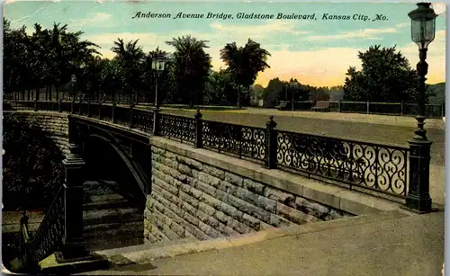 46034 - USA - Kansas City , Anderson Avenue Bridge , Gladstone Boulevard , Missouri - gelaufen 1910