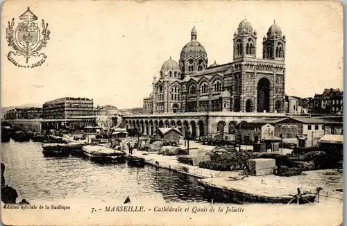 46041 - Frankreich - Marseille , Cathedale et Quais de la Joliette - gelaufen