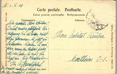 46049 - Frankreich - Strasbourg , Strassburg , L  Vieux - gelaufen 1908