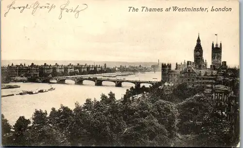 46060 - Großbritannien - London , The Thames at Westminster - gelaufen 1911
