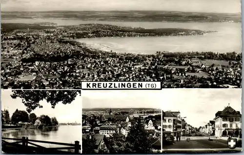 46076 - Schweiz - Kreuzlingen , mit Konstanz und Bodensee - gelaufen 1962