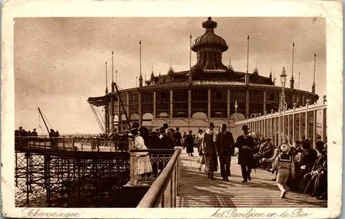 46090 - Niederlande - Scheveningen , Het Paviljoen op en Pier - gelaufen 1924