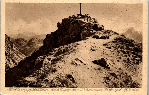 46094 - Deutschland - Oberstdorf , Nebelhorn Gipfel mit Zugspitze und Hochvogel - gelaufen 1928