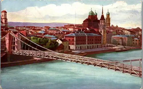 46117 - Deutschland - Passau  , Luitpoldbrücke - gelaufen 1912