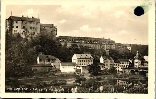 46142 - Deutschland - Weilburg Lahn , Lahnpartie mit Schloß - nicht gelaufen