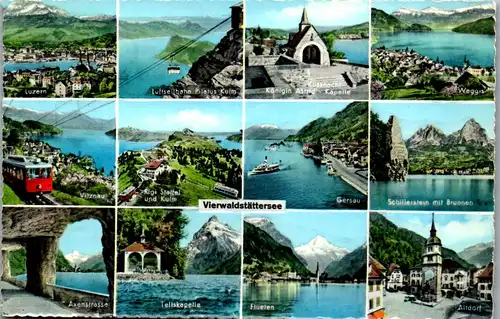 46145 - Schweiz - Vierwaldstättersee , Luzern , Vitznau , Flüelen , Weggis ,Pilatus , Mehrbildkarte - nicht gelaufen
