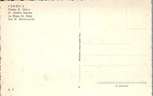 46146 - Italien - Venedig , Venezia , Piazza S. Marco , Markusplatz - nicht gelaufen