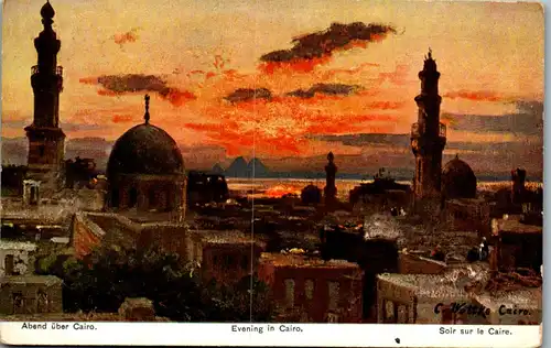 46164 - Ägypten - Kairo , Cairo , Abend über Cairo , signiert C. Wottke - nicht gelaufen