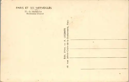 46168 - Frankreich - Paris , La Madeleine - nicht gelaufen