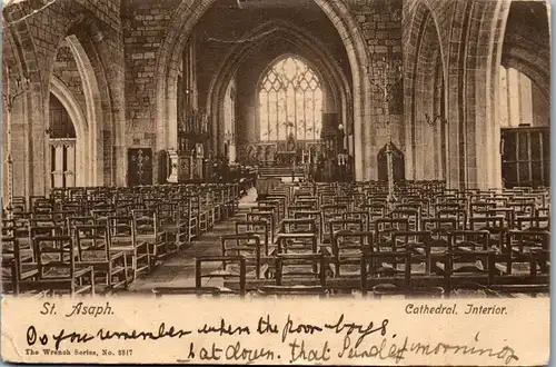 46180 - Wales - St. Asaph , Cathedral , Interior , Kathedrale - gelaufen 1905