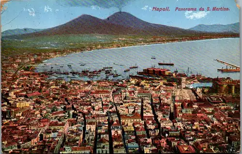 46191 - Italien - Napoli , Neapel , Panorama da S. Martino - gelaufen 1950