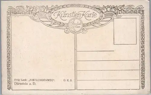 46222 - Niederösterreich - Dürnstein , Nibelungenweg , signiert Fritz Lach - nicht gelaufen