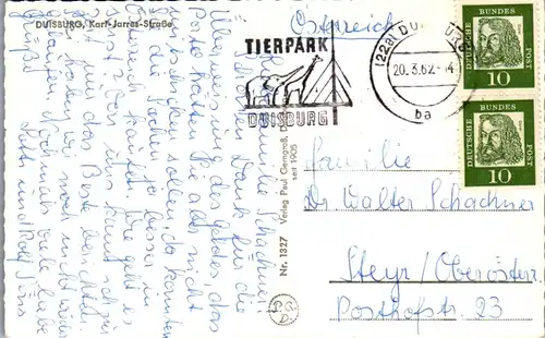46226 - Deutschland - Duisburg , Karl Jarres Strasse - gelaufen 1962