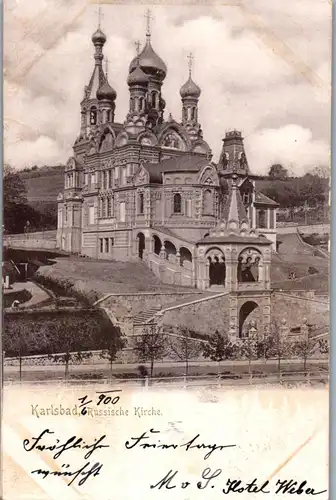 46255 - Tschechien - Karlsbad , Russische Kirche - gelaufen 1900
