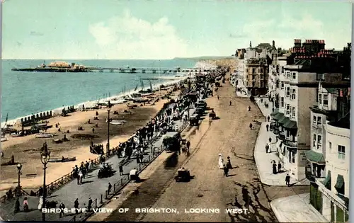 46256 - Großbritannien - Brighton , Bird's Eye View of Brighton Looking West - gelaufen 1921