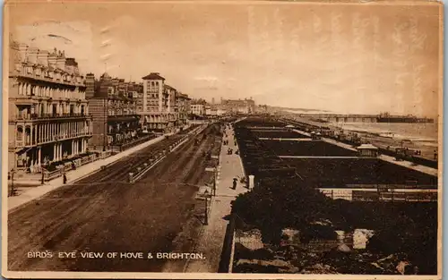 46260 - Großbritannien - Brighton , Bird's Eye View of Hove and Brighton - gelaufen