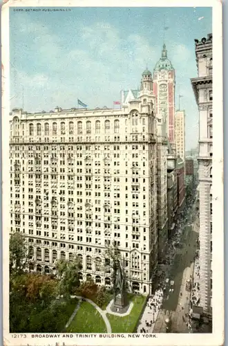 46272 - USA - New York , Broadway and Trinity Building - gelaufen 1913