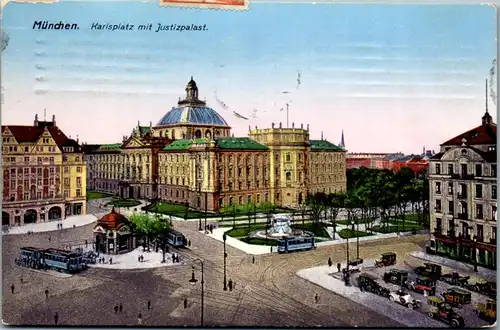 46279 - Deutschland - München , Karlsplatz mit Justizpalast - gelaufen 1922