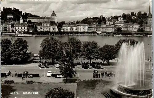 46288 - Schweiz - Luzern , Bahnhofsplatz - gelaufen 1957