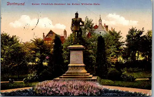 46351 - Deutschland - Dortmund , Kaiser Friedrich Denkmal im Kaiser Wilhelm Hain - gelaufen 1920