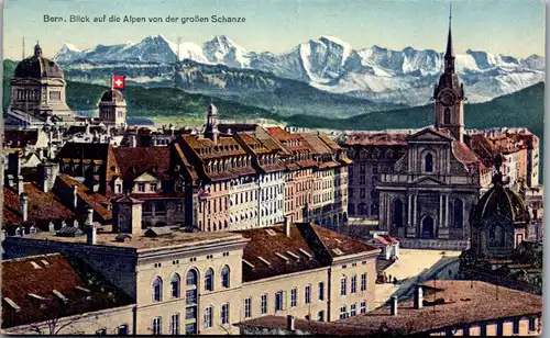 46354 - Schweiz - Bern , Blick auf die Alpen von der großen Schanze - gelaufen 1929
