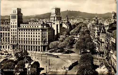 46363 - Spanien - Barcelona , Paseo de Gracia , Banco Esoana de Credito - gelaufen
