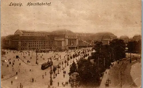 46388 - Deutschland - Leipzig , Hauptbahnhof , Bahnhof - gelaufen 1924