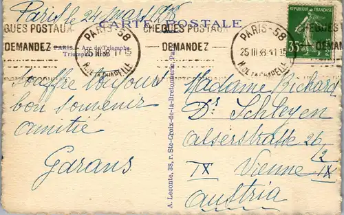 46395 - Frankreich - Paris , Arc de Triomphe - gelaufen 1938